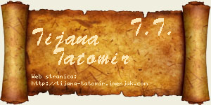 Tijana Tatomir vizit kartica